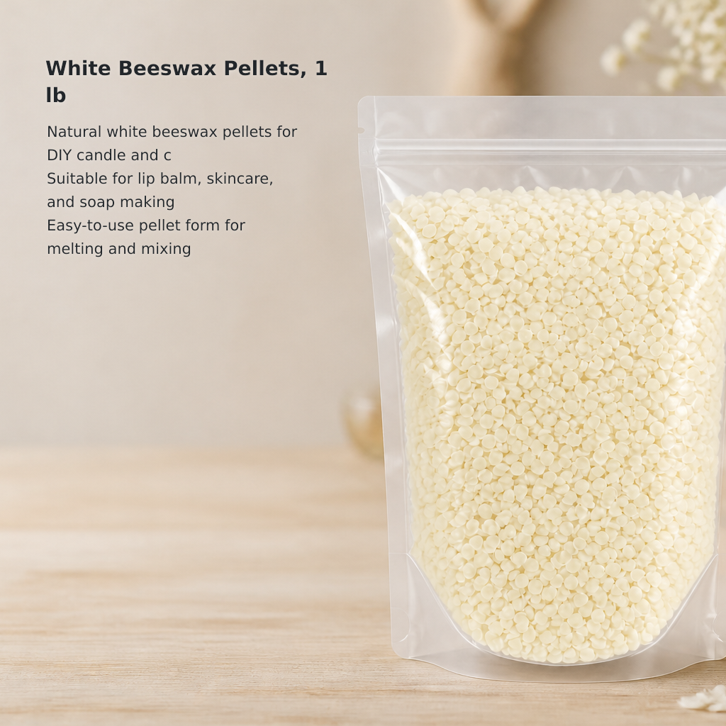 1 lb Natural White Beeswax Pellets