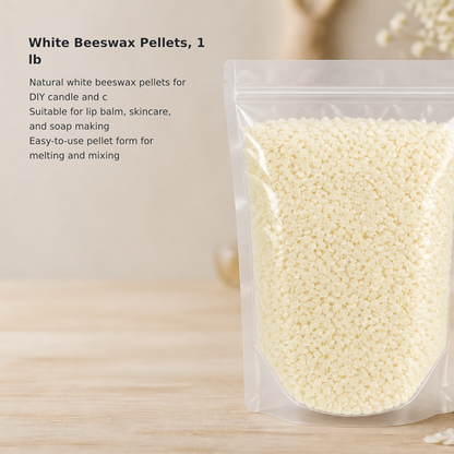 1 lb Natural White Beeswax Pellets