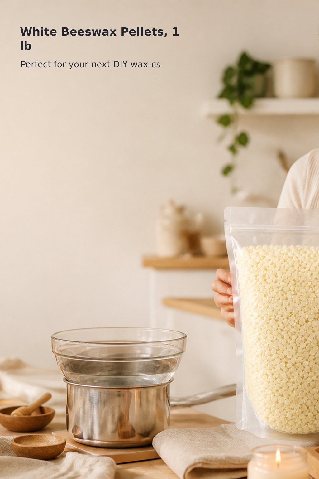 1 lb Natural White Beeswax Pellets